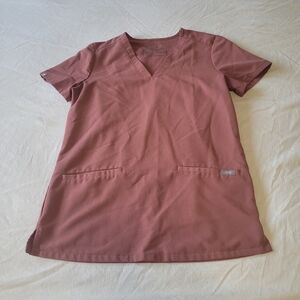 FIGS Scrubs Women's Casma Mauve 3 Pocket Scrub Top XXS Medical Nurse Dental